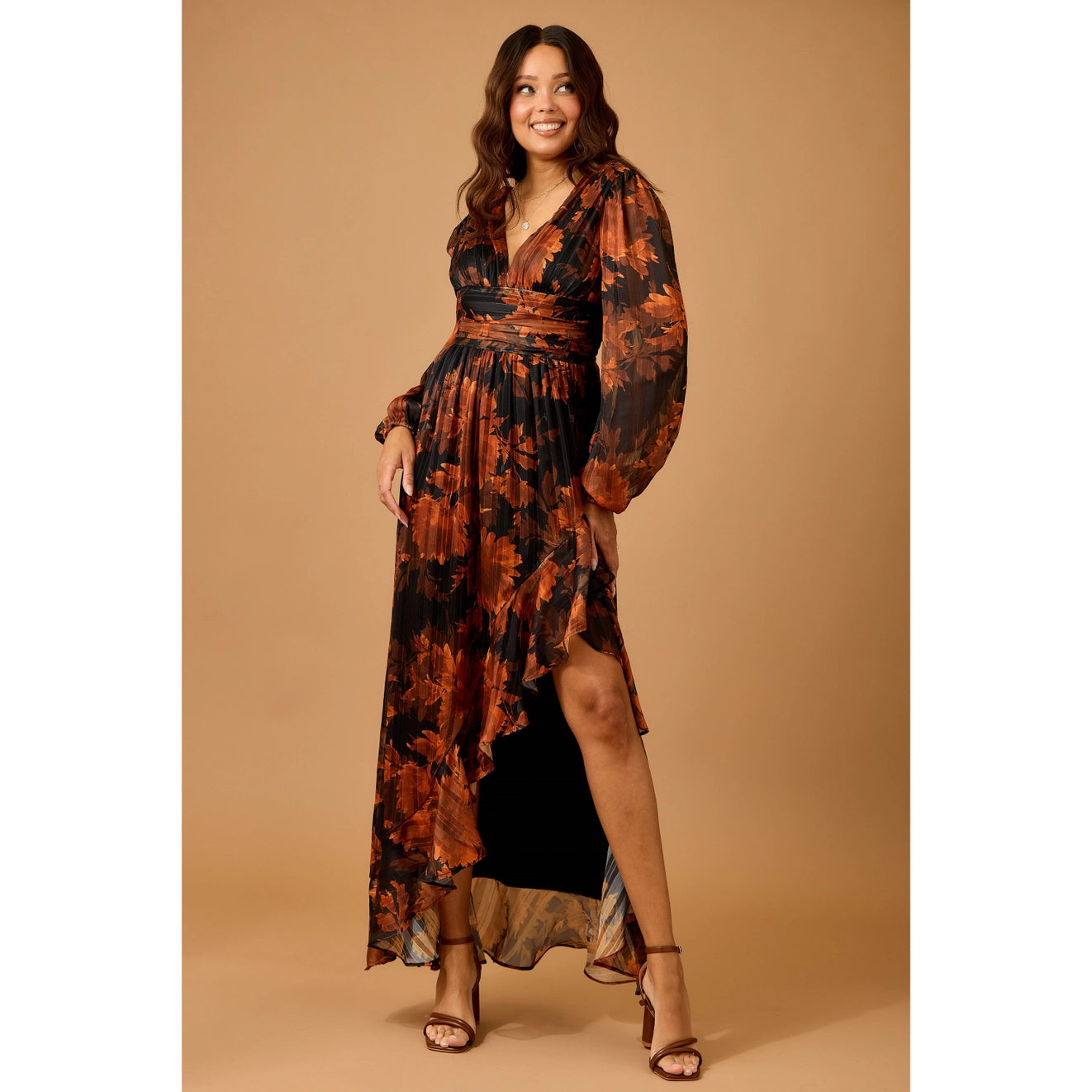 Rustin High-Low Floral Maxi Dress — OAK MODERN