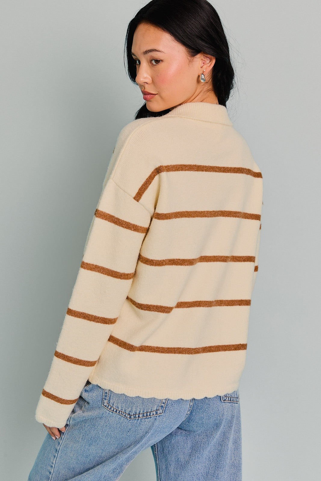 Stripe Button Down Sweater