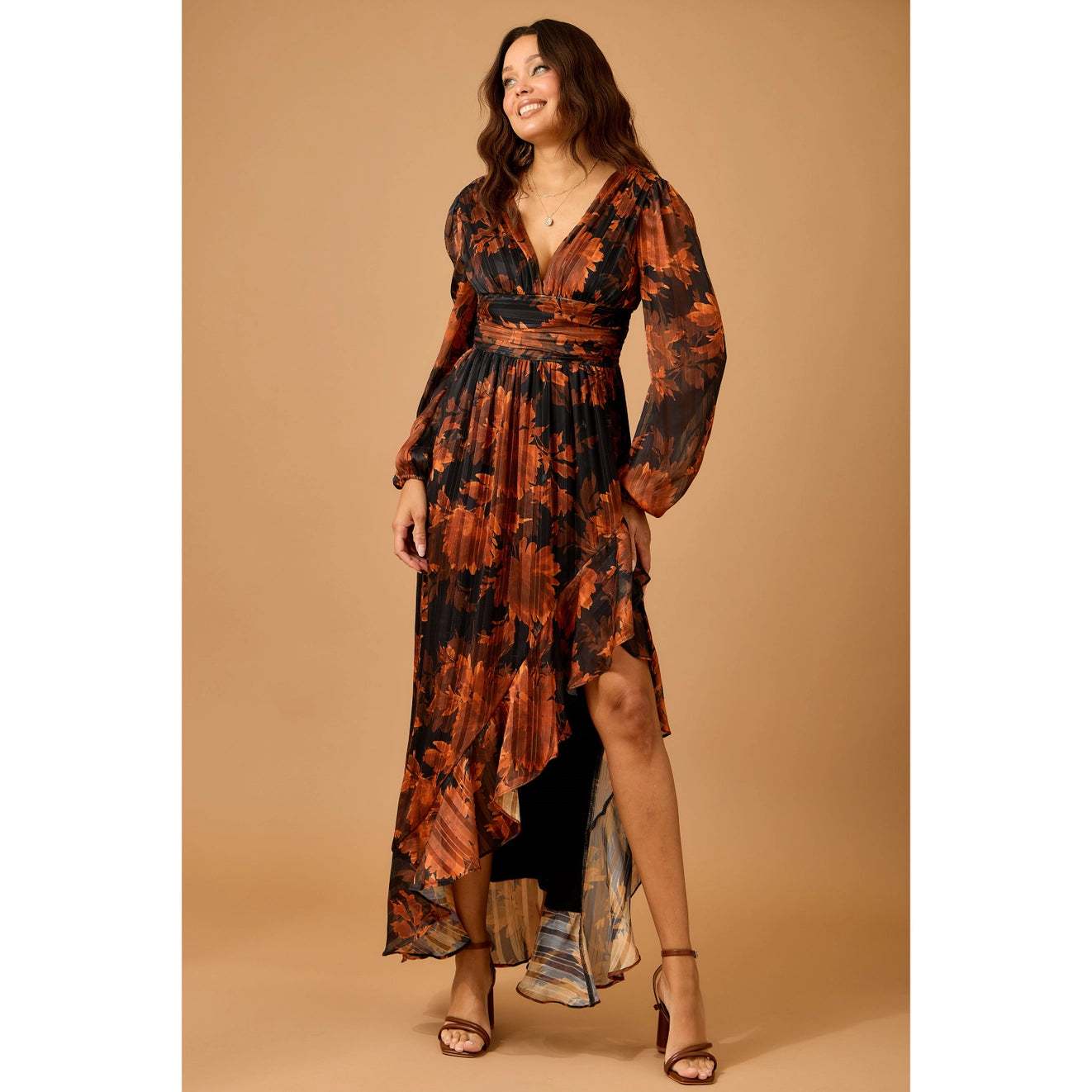 Rustin High-Low Floral Maxi Dress