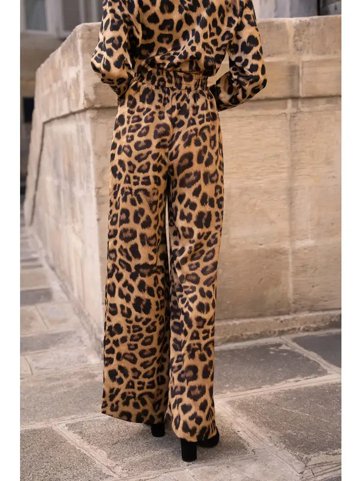 Leo Leopard Palazzo Pants