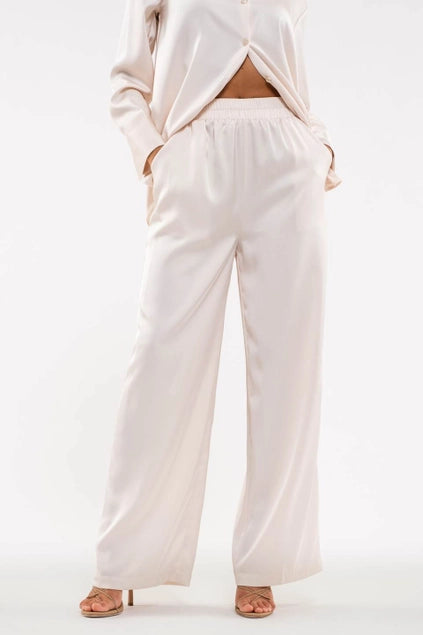 Solid Satin Wide Pant — OAK MODERN Solid Satin Wide Pant — OAK MODERN