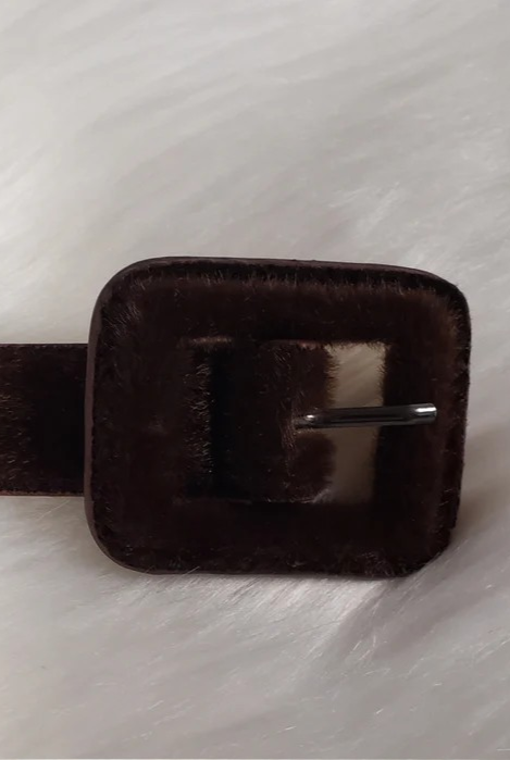 Square Buckle Ponyhair Belts