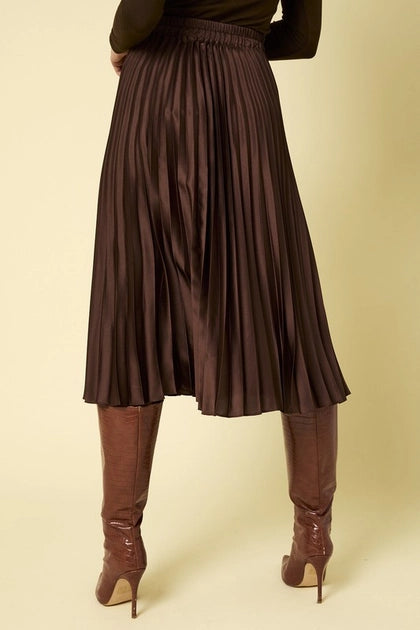 Sunburst Pleated Satin Skirt