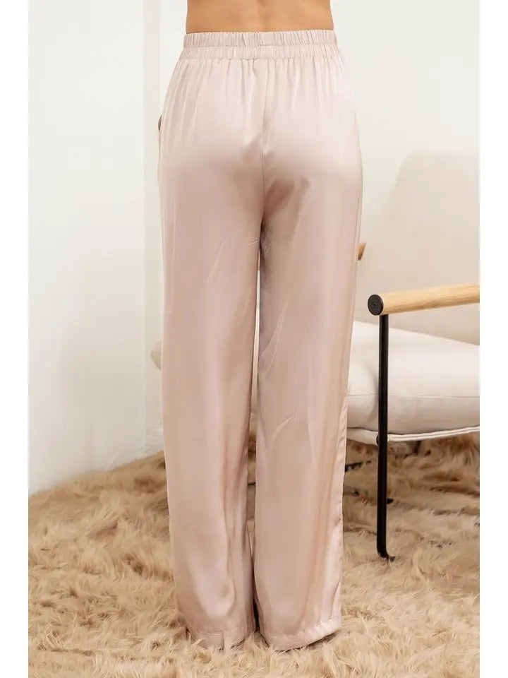 Solid Satin Wide Pant