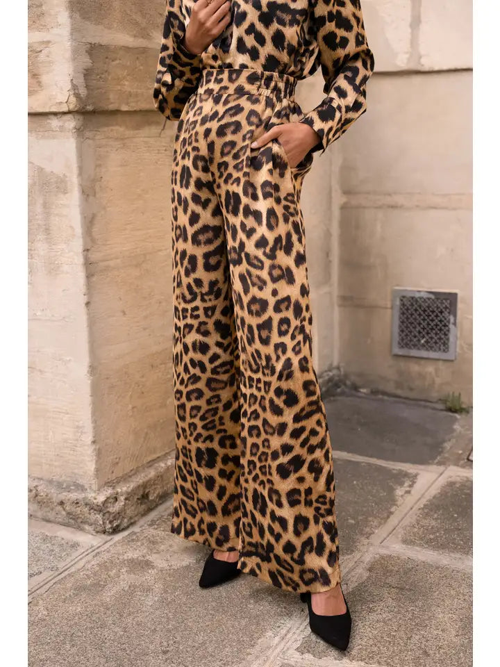 Leo Leopard Palazzo Pants