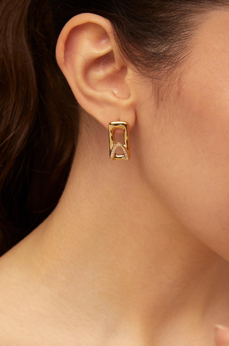 UNOde50 - Gold Standout Out Topaz Earrings