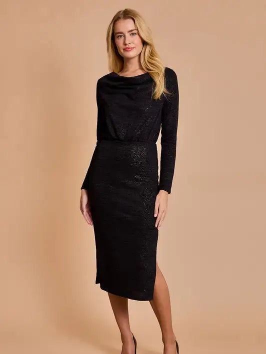 Shimmer Cowl Neck Dress