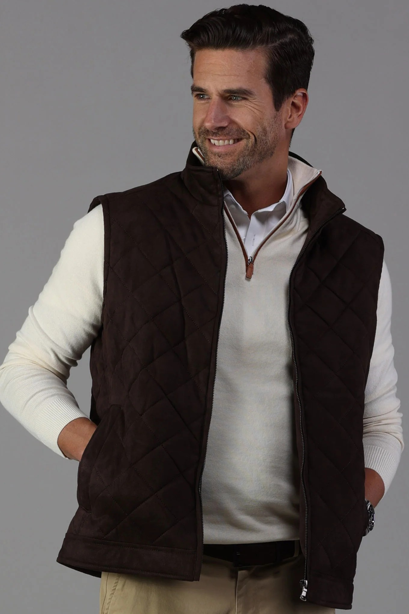 Tech Suede Quilted Vest