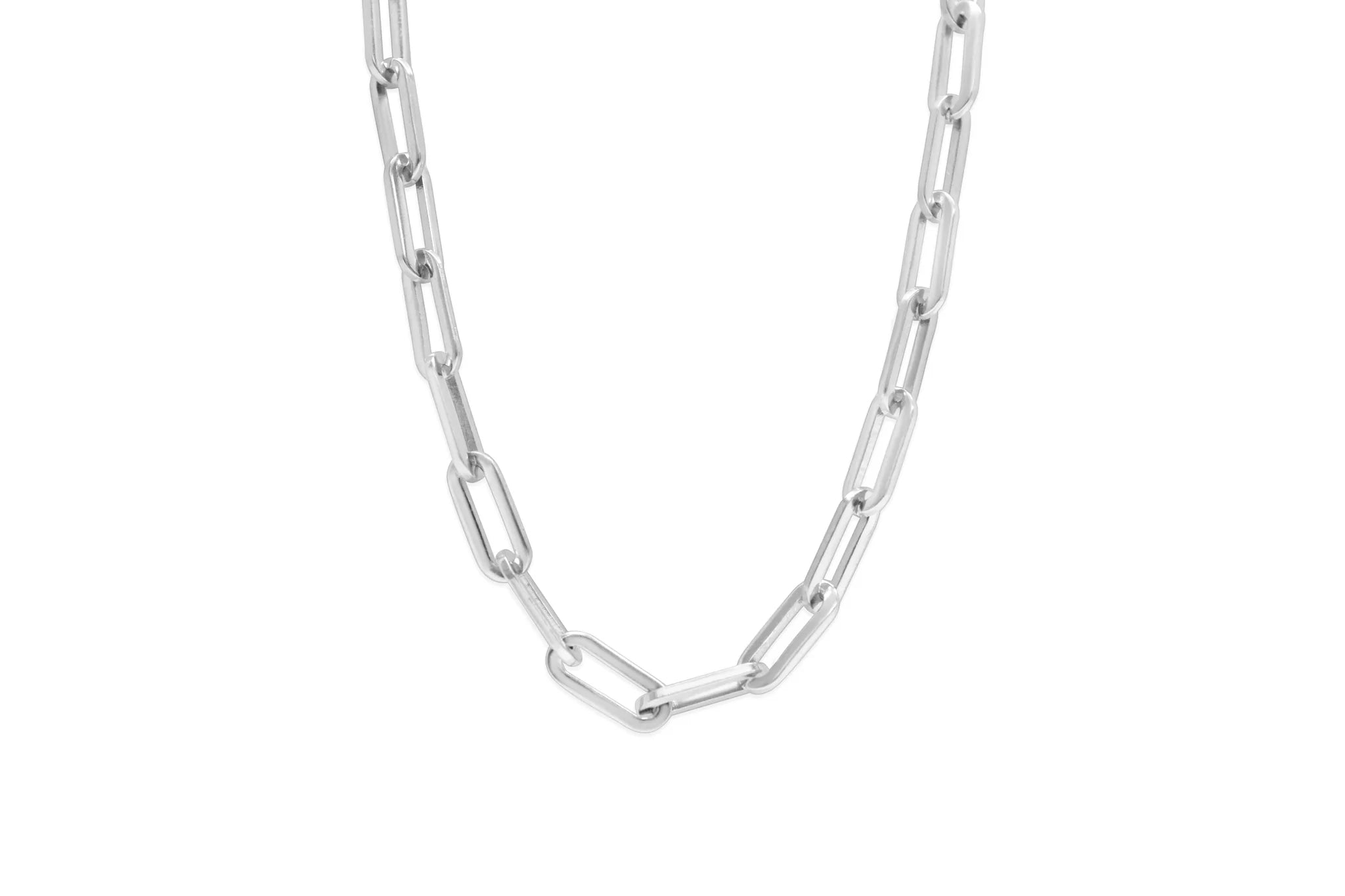 Paperclip Chain Necklace-Steel