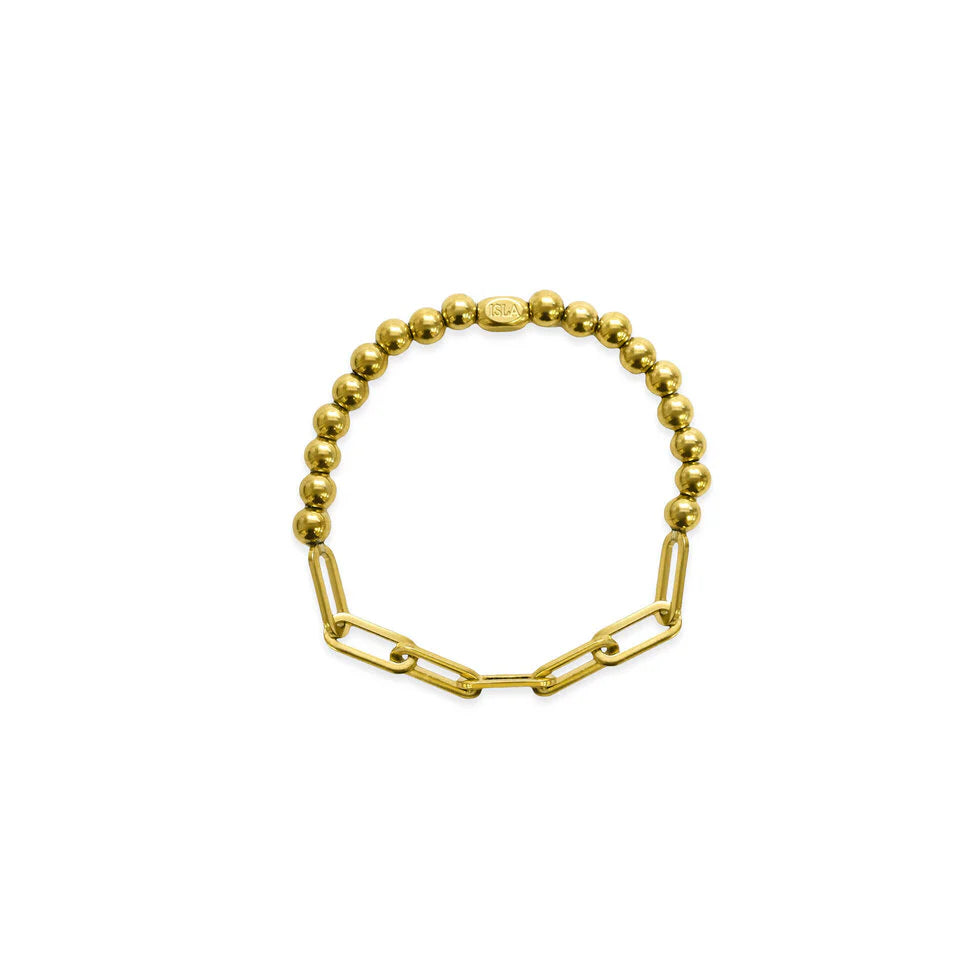 Paperclip Chain + 6mm Ball-Gold