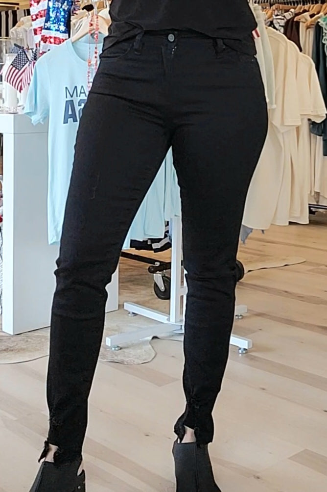 Jet Black High Rise Skinny Denim