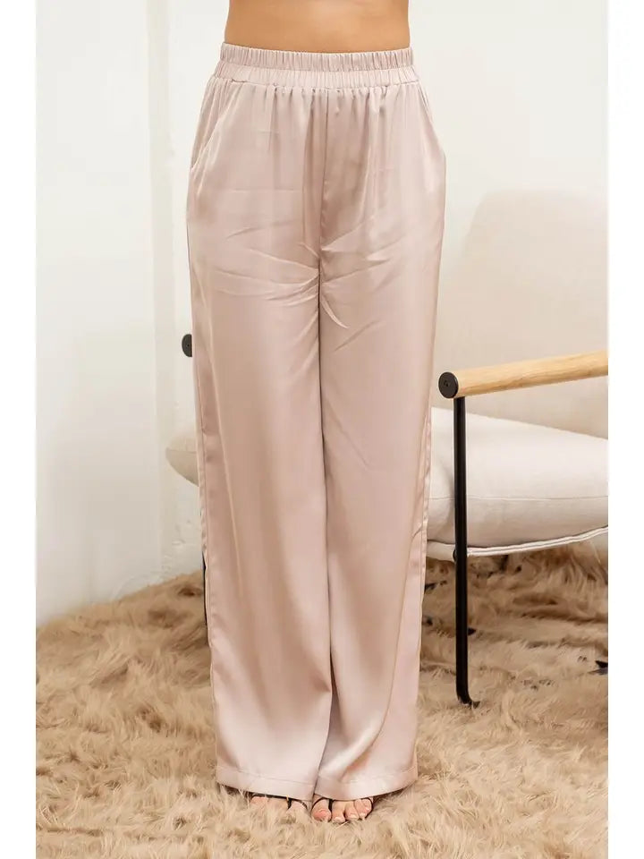 Solid Satin Wide Pant