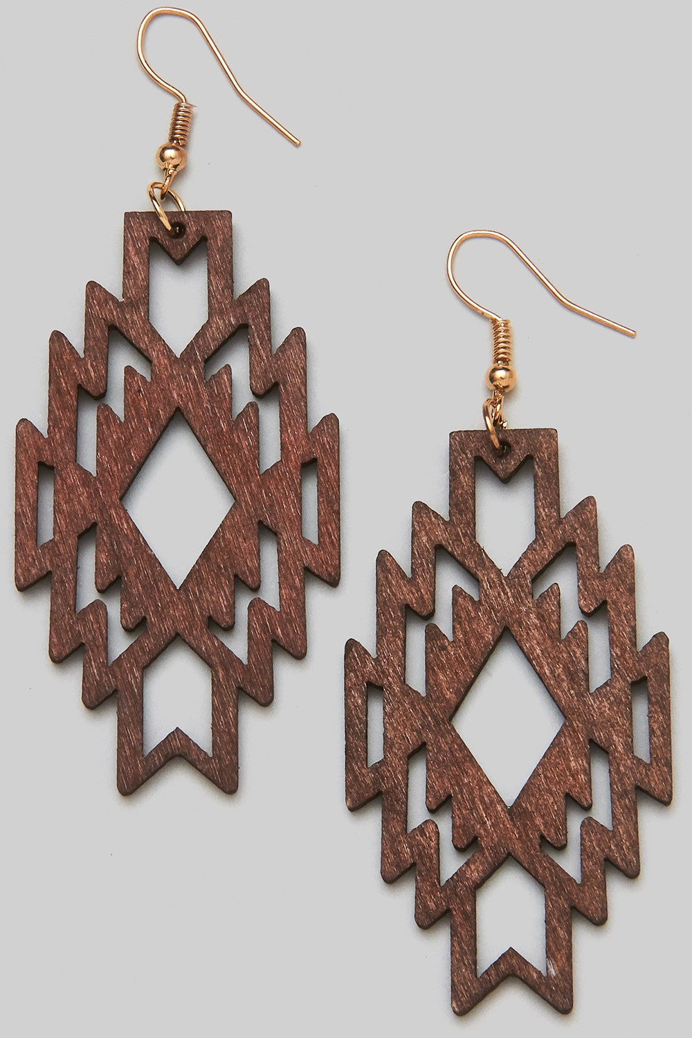 Aztec Wood Earring