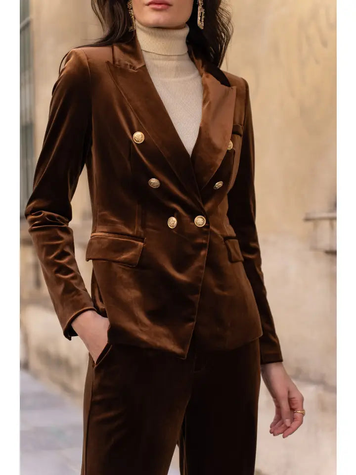 Chocolate Velvet Blazer