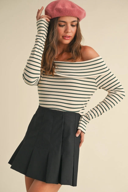 Stripe Off-Shoulder Top