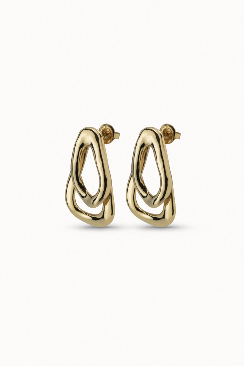 UNOde50 - Gold Connected Earrings