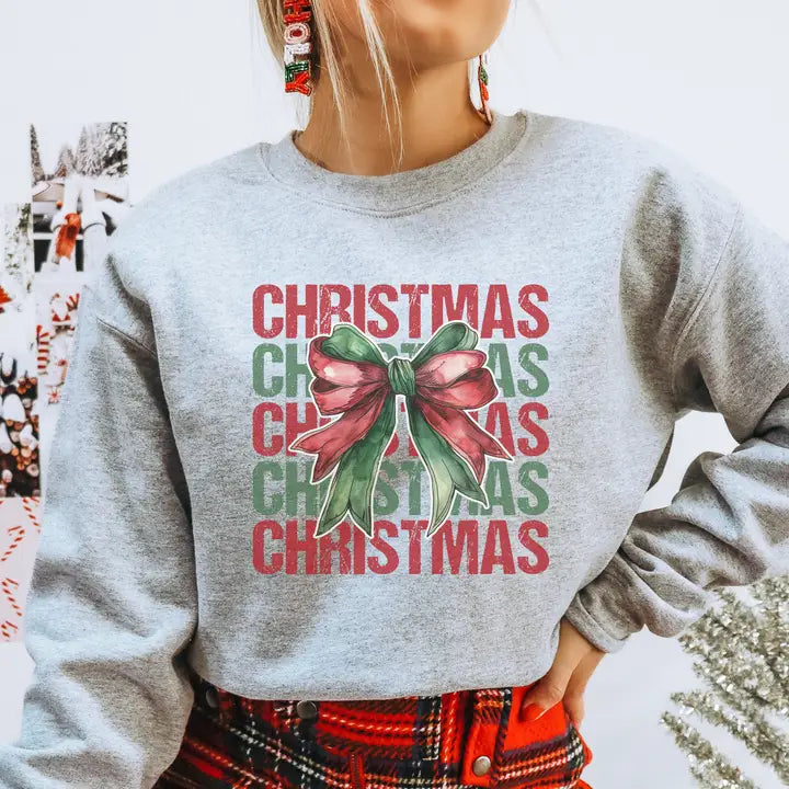 Christmas Coquette Bow Sweatshirt