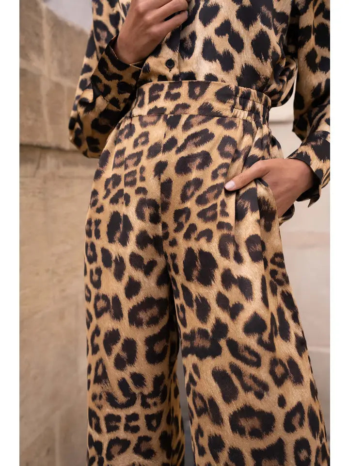 Leo Leopard Palazzo Pants