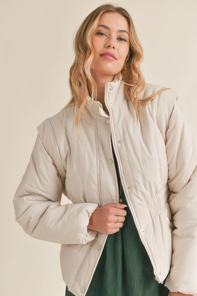 Lover Puffer Vest/Coat in Cream