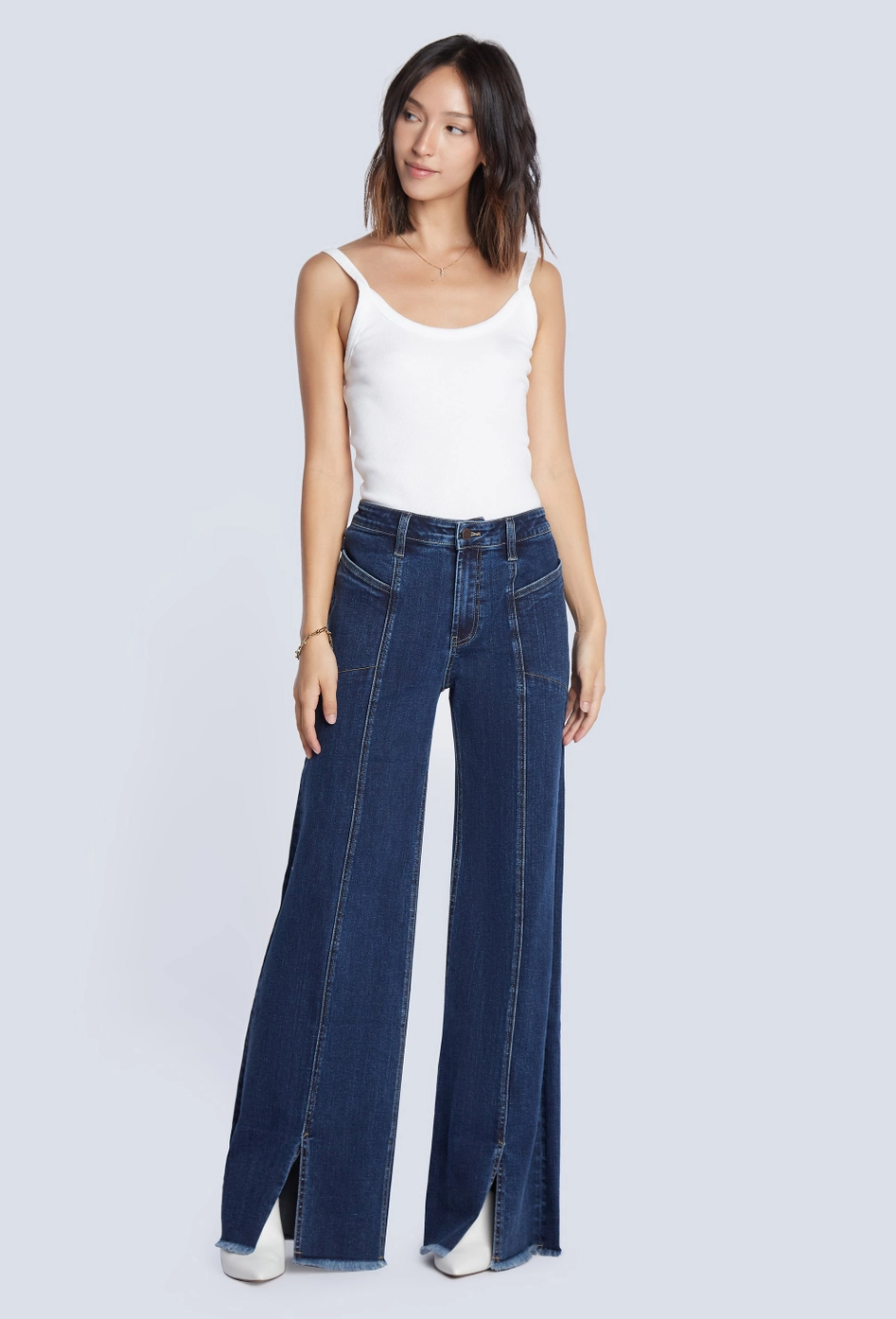 Front Slit Straight Jean