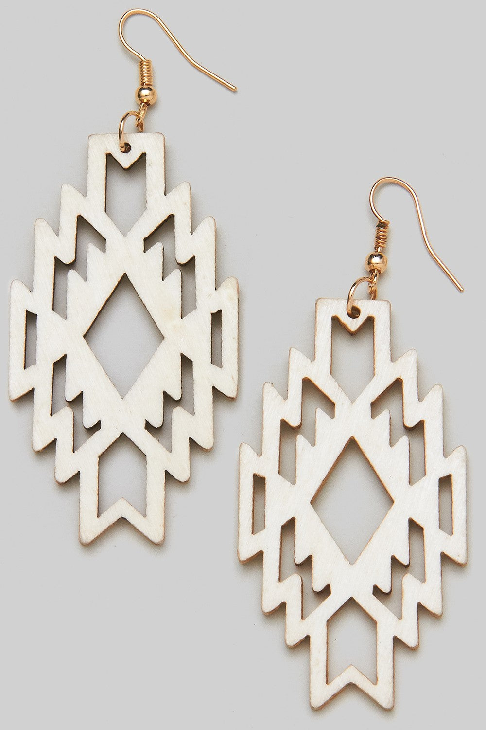 Aztec Wood Earring